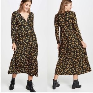 Free People Tiers of Joy Floral MIDI Dress